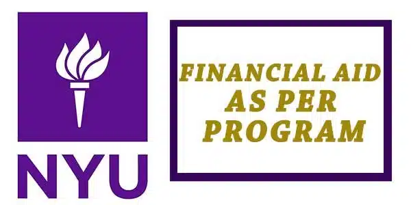 NYU Financial Aid as Per Program